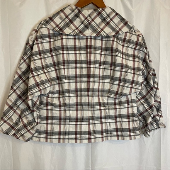 DONCASTER SPORT Women’s Tan White Red
Plaid Cropped Puff Sleeve Blazer Size 4 - Picture 13 of 15